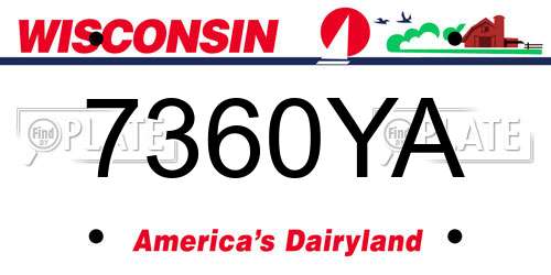 7360YA Wisconsin License Plate