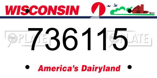 736115 Wisconsin License Plate
