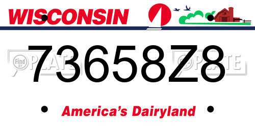 73658Z8 Wisconsin License Plate