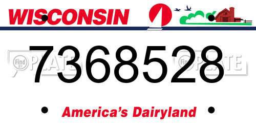 7368528 Wisconsin License Plate