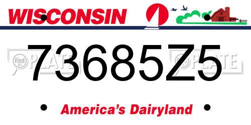 73685Z5 Wisconsin License Plate