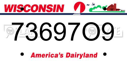 73697O9 Wisconsin License Plate