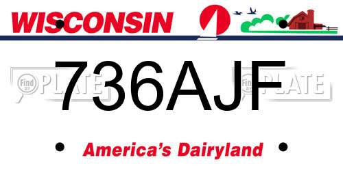 736AJF Wisconsin License Plate