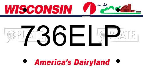 736ELP Wisconsin License Plate