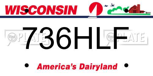 736HLF Wisconsin License Plate