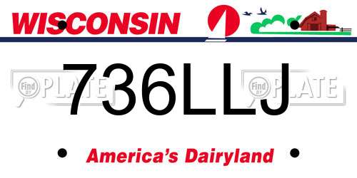 736LLJ Wisconsin License Plate