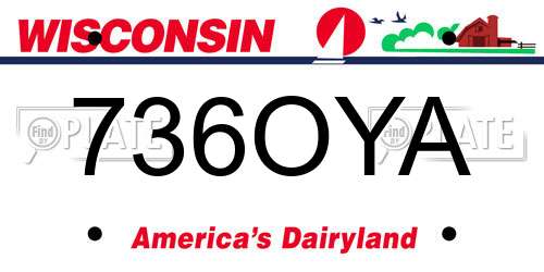 736OYA Wisconsin License Plate