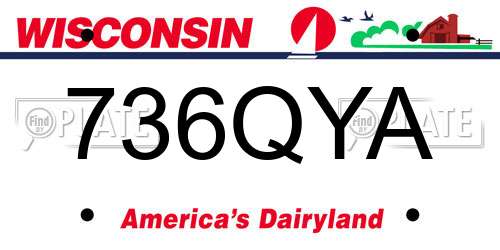 736QYA Wisconsin License Plate