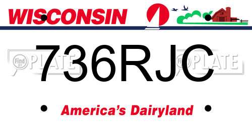 736RJC Wisconsin License Plate