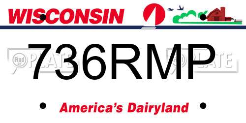 736RMP Wisconsin License Plate