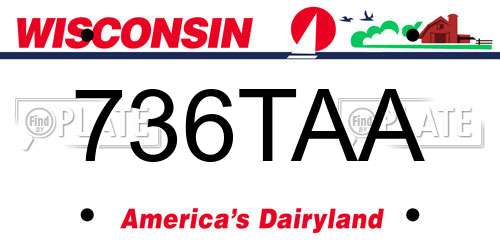 736TAA Wisconsin License Plate
