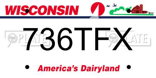 736TFX Wisconsin License Plate