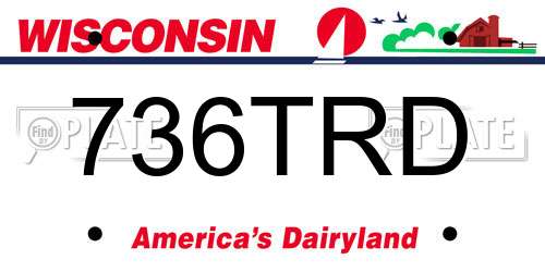 736TRD Wisconsin License Plate