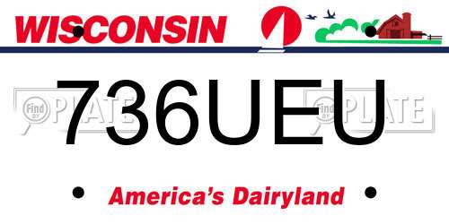 736UEU Wisconsin License Plate
