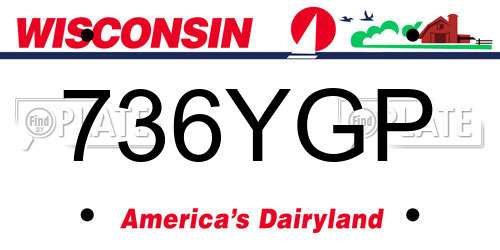 736YGP Wisconsin License Plate