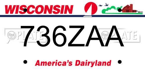 736ZAA Wisconsin License Plate