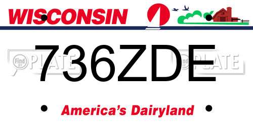 736ZDE Wisconsin License Plate