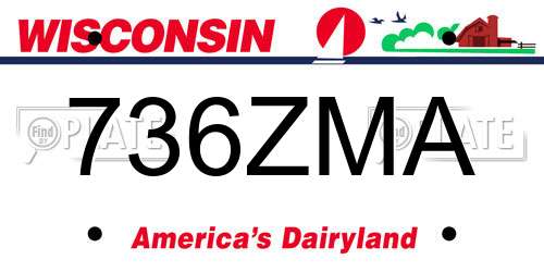 736ZMA Wisconsin License Plate