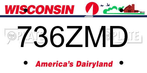 736ZMD Wisconsin License Plate
