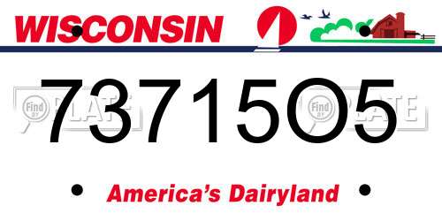 73715O5 Wisconsin License Plate