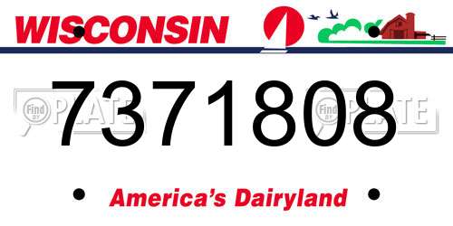 7371808 Wisconsin License Plate
