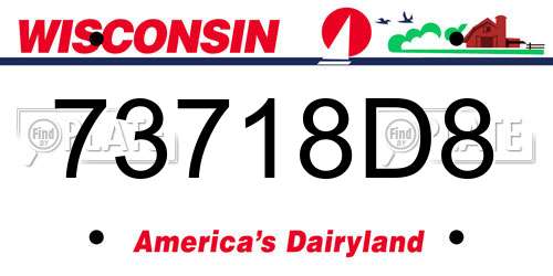 73718D8 Wisconsin License Plate