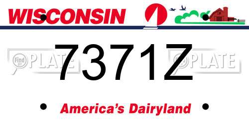 7371Z Wisconsin License Plate