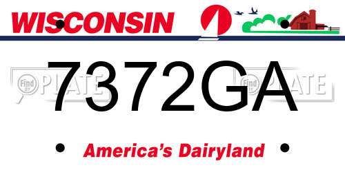 7372GA Wisconsin License Plate