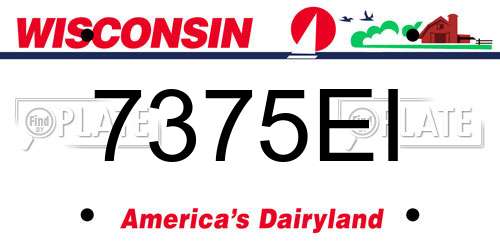 7375EI Wisconsin License Plate