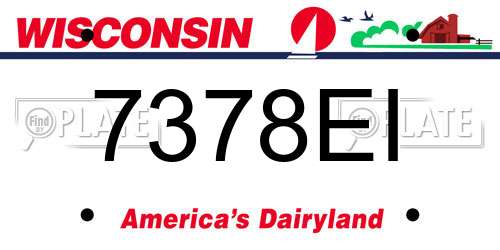 7378EI Wisconsin License Plate