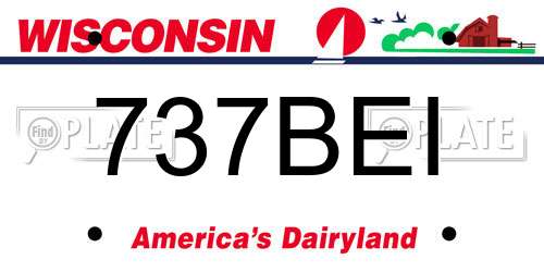 737BEI Wisconsin License Plate