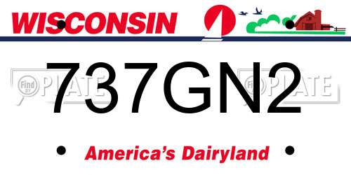 737GN2 Wisconsin License Plate