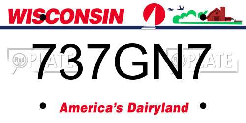 737GN7 Wisconsin License Plate