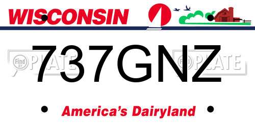 737GNZ Wisconsin License Plate