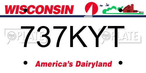 737KYT Wisconsin License Plate
