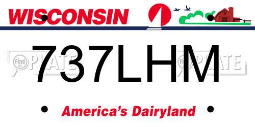 737LHM Wisconsin License Plate