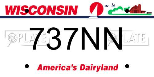 737NN Wisconsin License Plate