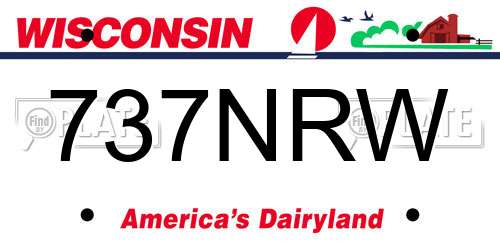 737NRW Wisconsin License Plate