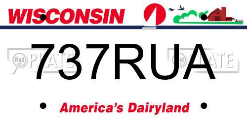 737RUA Wisconsin License Plate