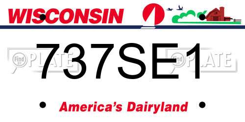 737SE1 Wisconsin License Plate