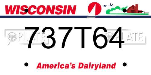 737T64 Wisconsin License Plate