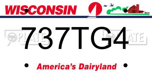 737TG4 Wisconsin License Plate