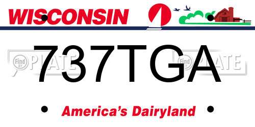737TGA Wisconsin License Plate