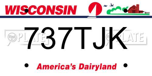 737TJK Wisconsin License Plate
