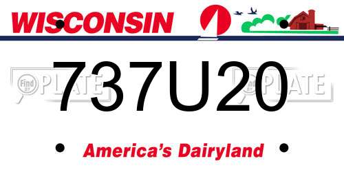 737U20 Wisconsin License Plate