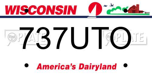737UTO Wisconsin License Plate