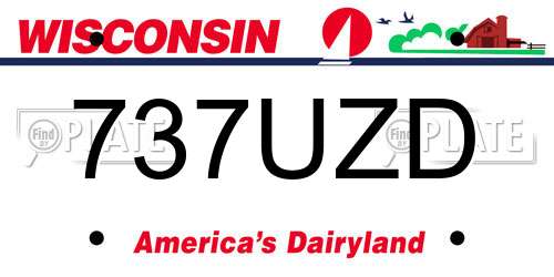 737UZD Wisconsin License Plate