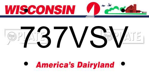 737VSV Wisconsin License Plate