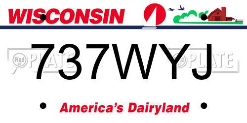 737WYJ Wisconsin License Plate
