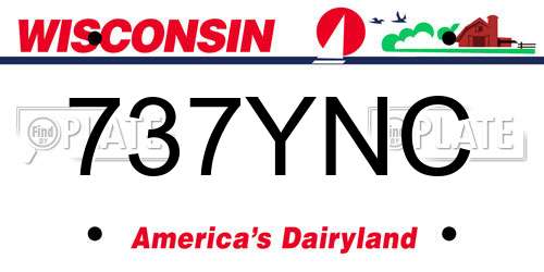 737YNC Wisconsin License Plate